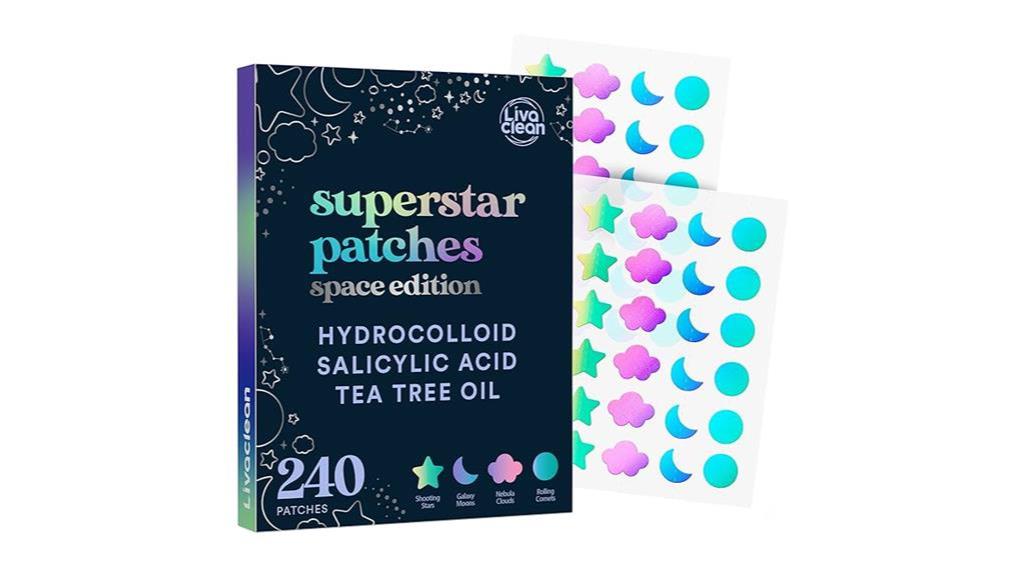 acne patches with holographic design