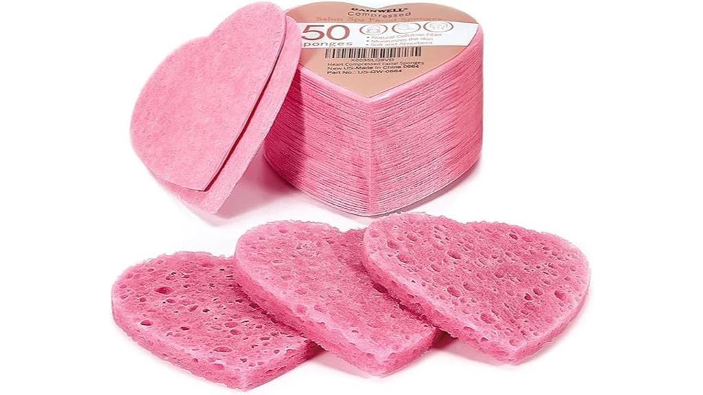heart shape facial sponges