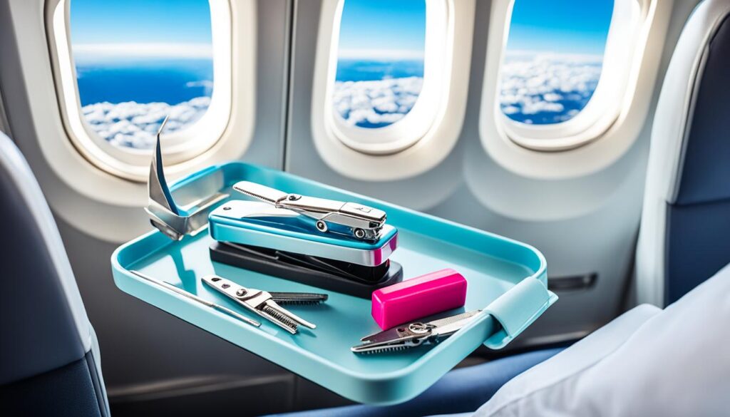 using nail clippers on a plane
