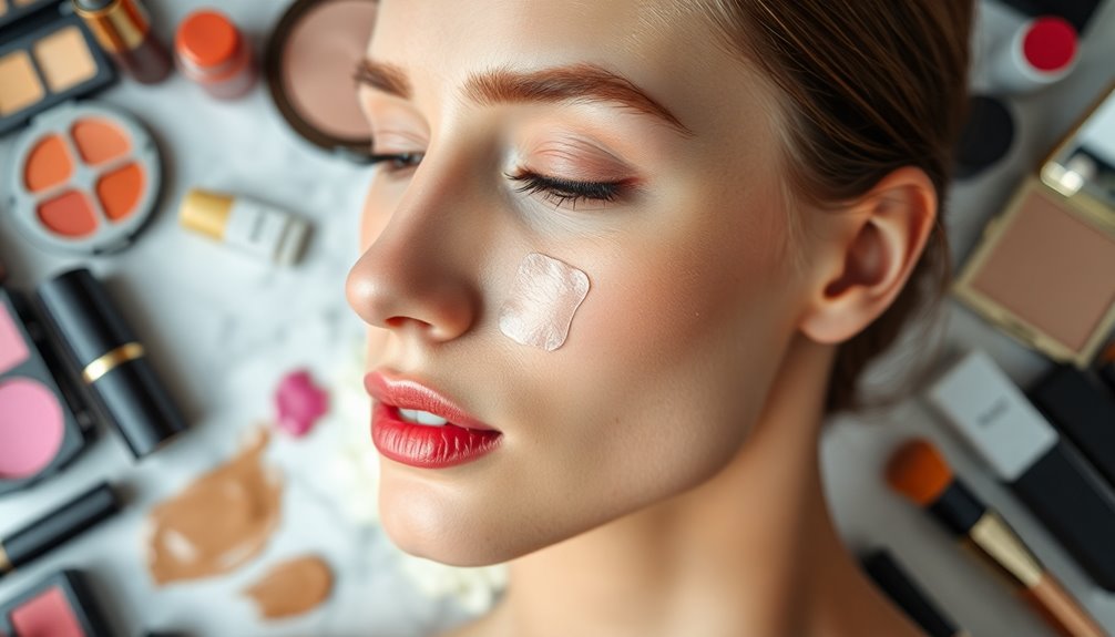 layering makeup with pimple patches