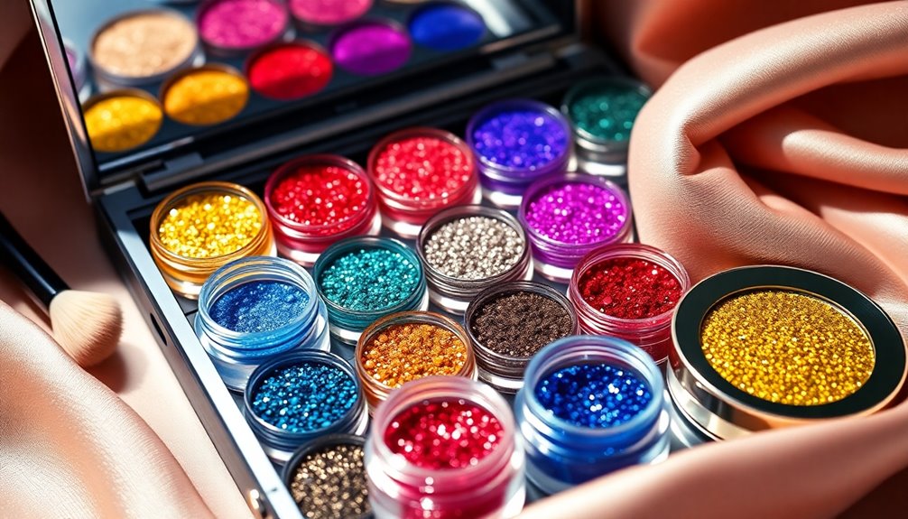 selecting party glitter eyeshadows