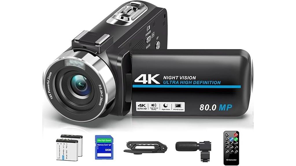4k camcorder with sd card