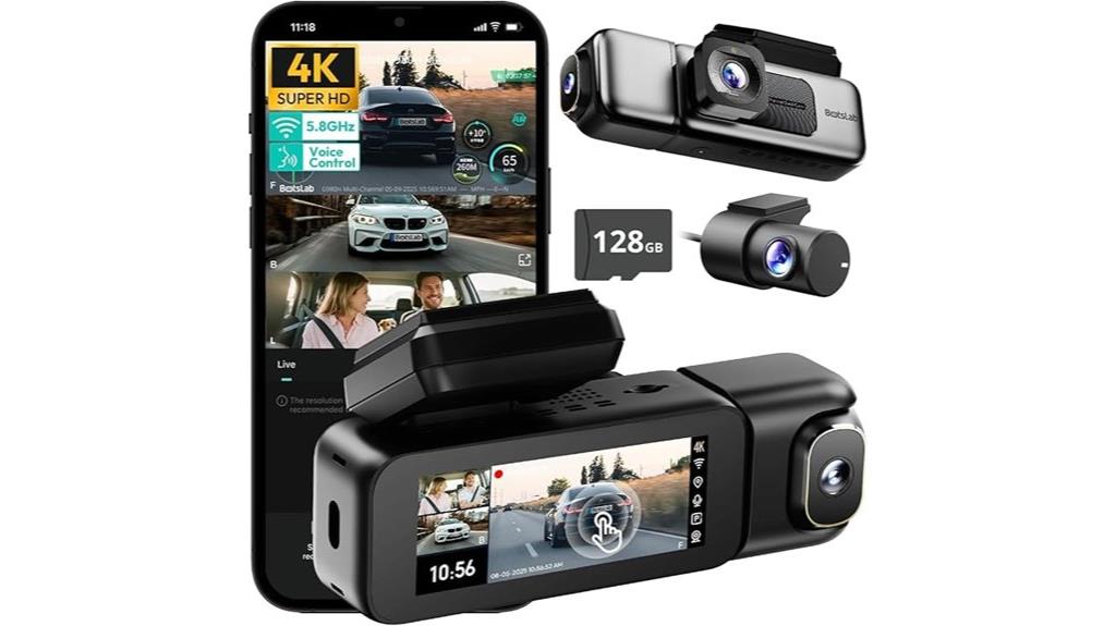 4k dash cam with 128gb