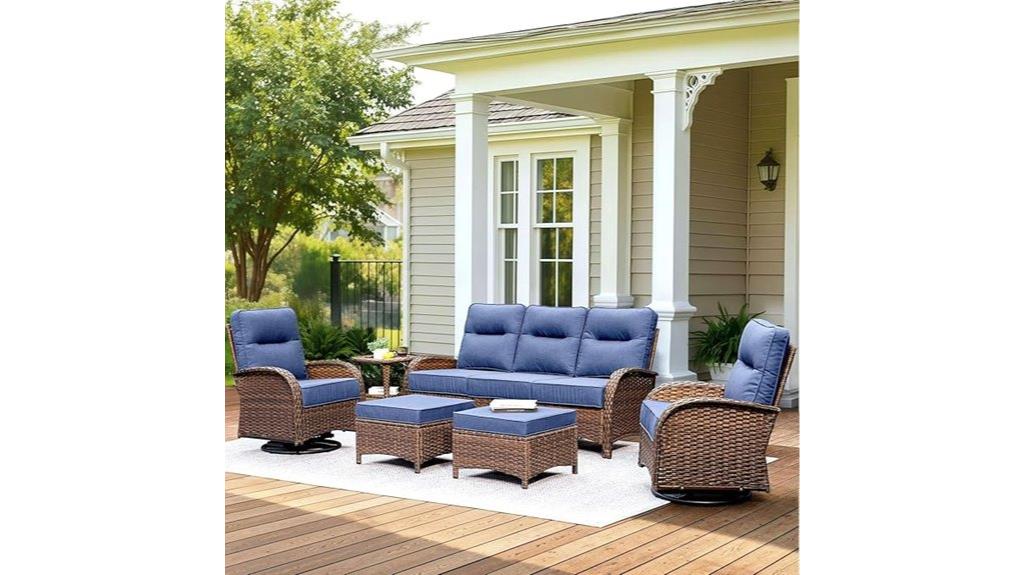 blue patio furniture set