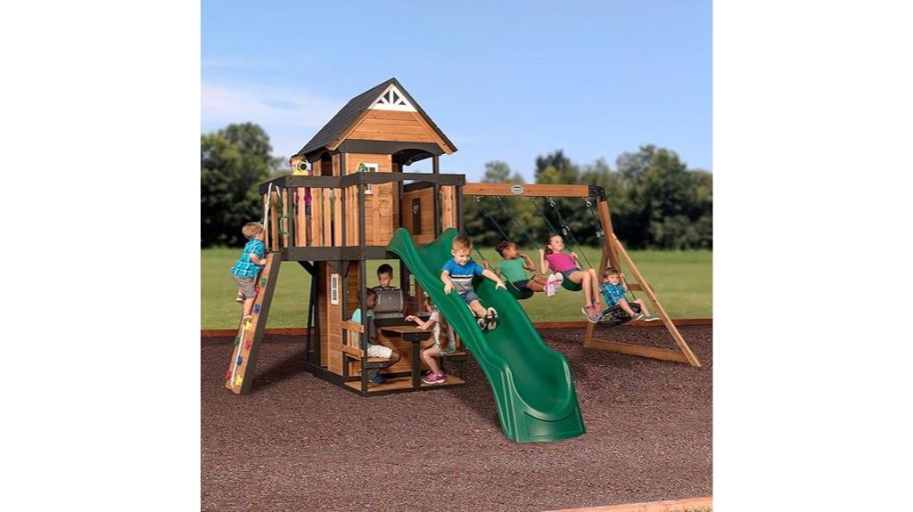 cedar playset for backyard