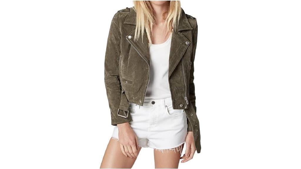 cropped suede leather jacket