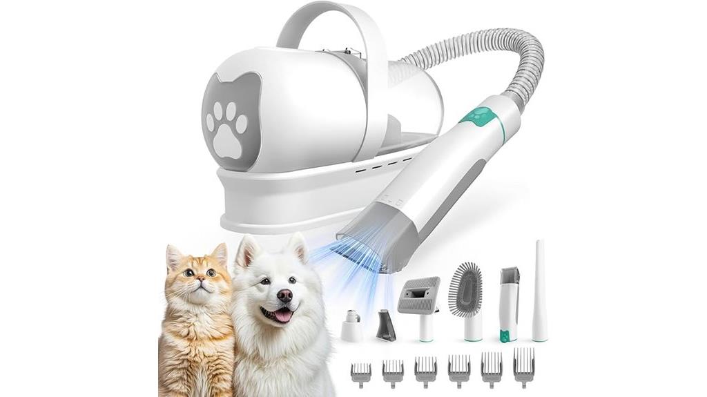 dog grooming with vacuum