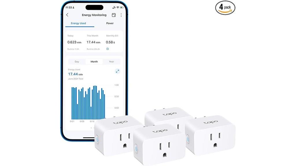 four pack wi fi smart plugs