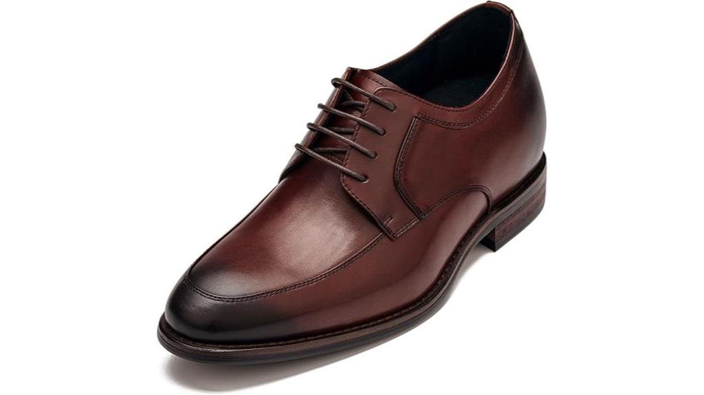 height enhancing rust brown oxfords