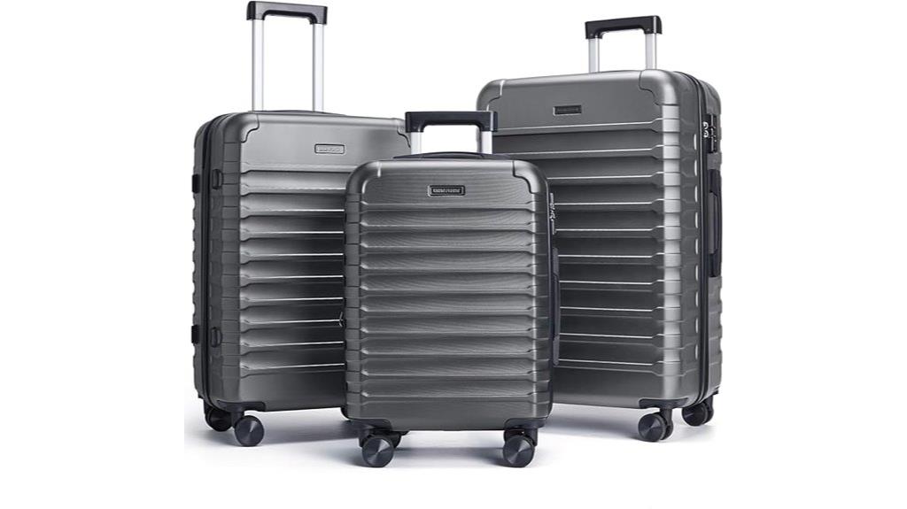 lightweight three piece luggage