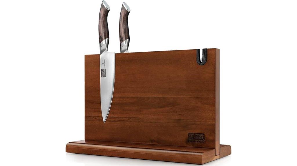 magnetic acacia knife holder