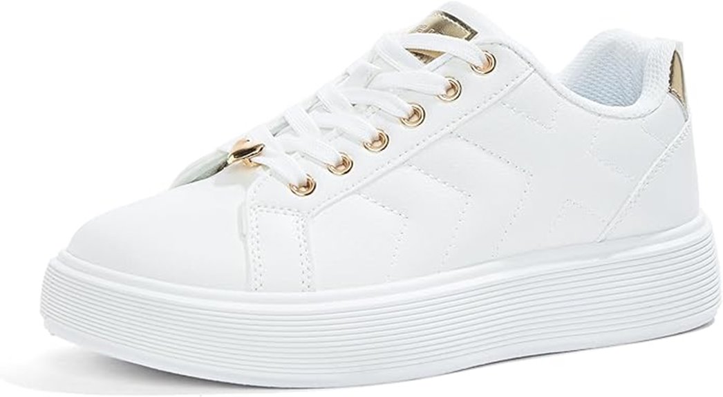 metallic synthetic leather sneakers