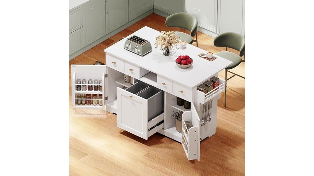 mobile kitchen island with drop leaf