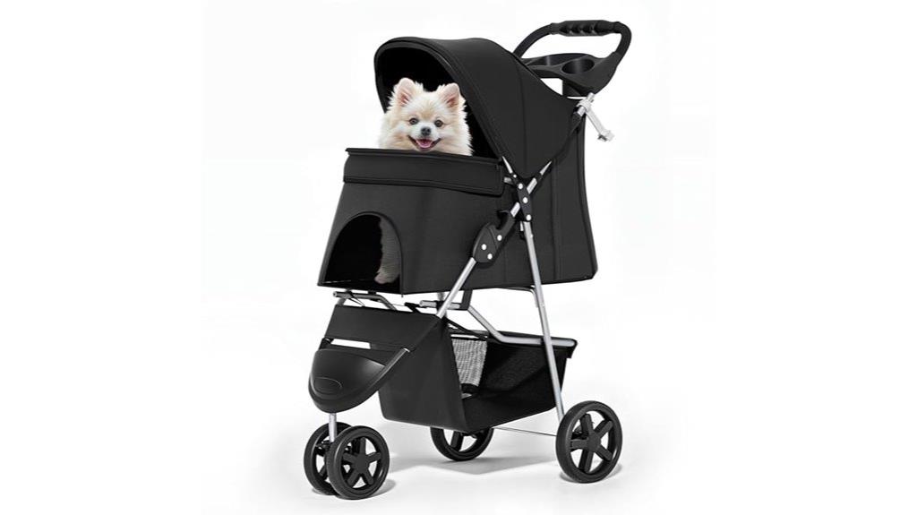 portable pet stroller with cover
