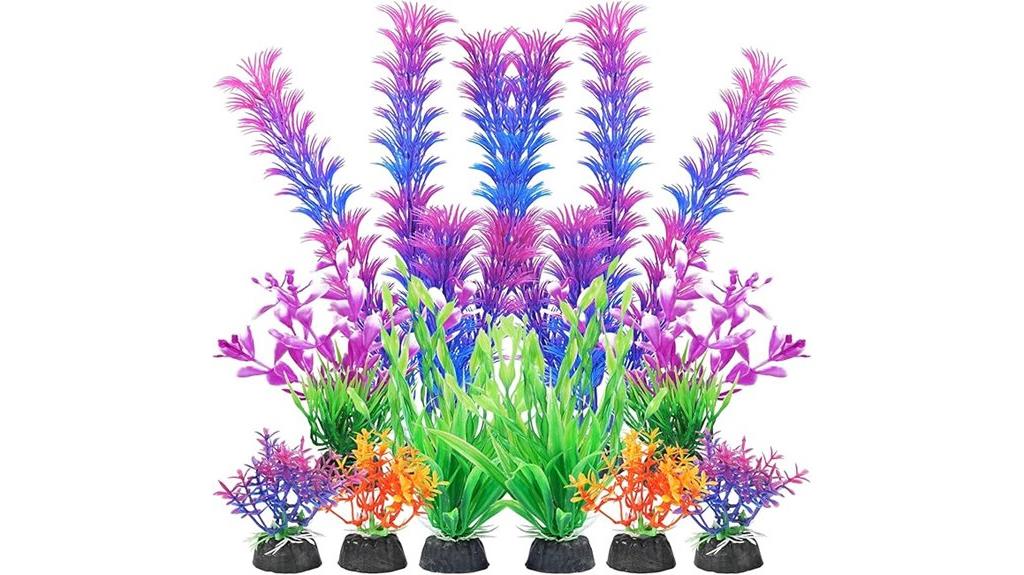 purple plastic aquarium plants
