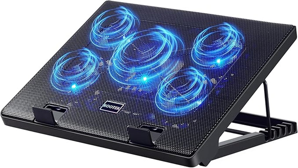 quiet 5 fan cooling pad