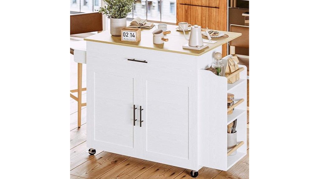 rolling storage kitchen island