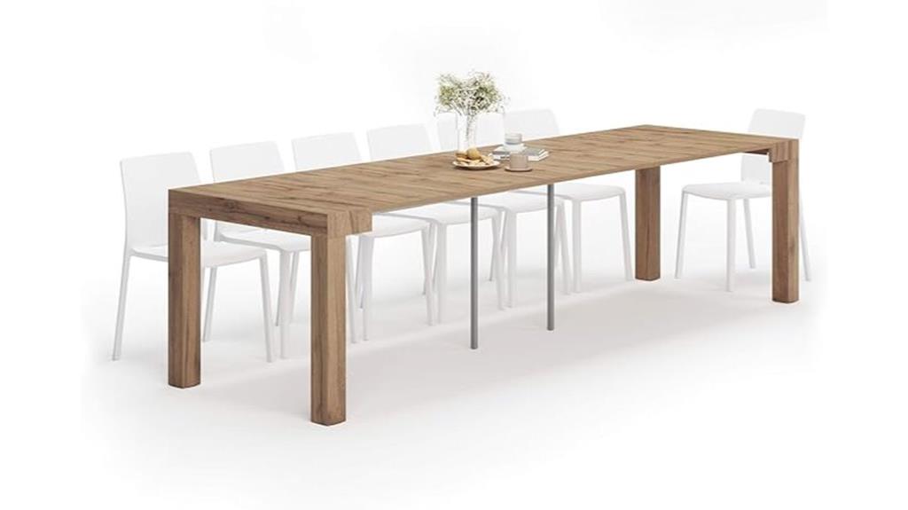 rustic oak extendable console