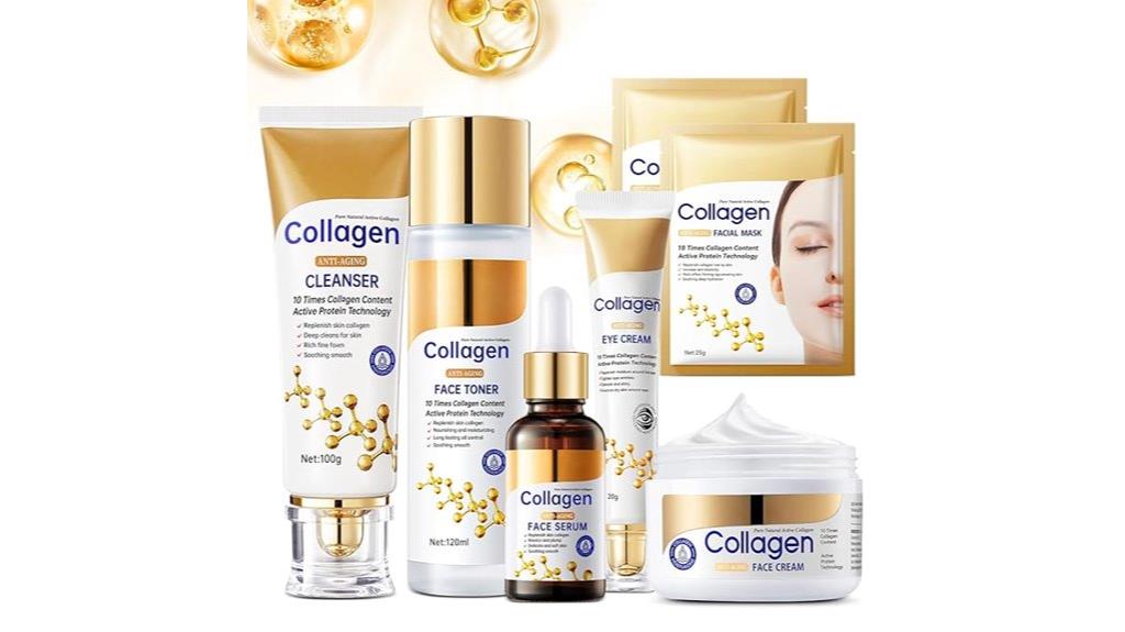 seven piece collagen skincare set
