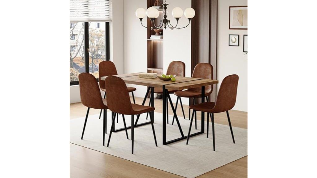 six person dining table set