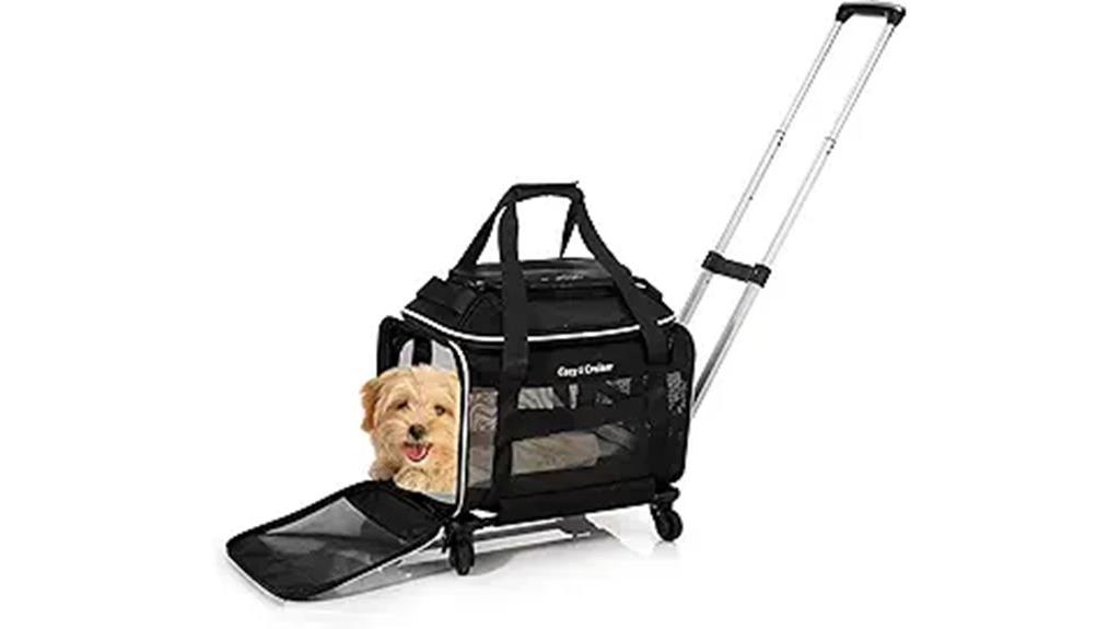 travel friendly rolling pet carrier