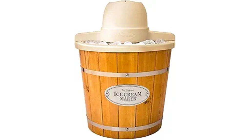 vintage wooden style ice cream maker