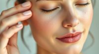 wearing skincare patches makeup