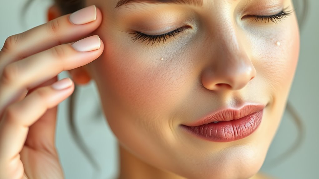 wearing skincare patches makeup