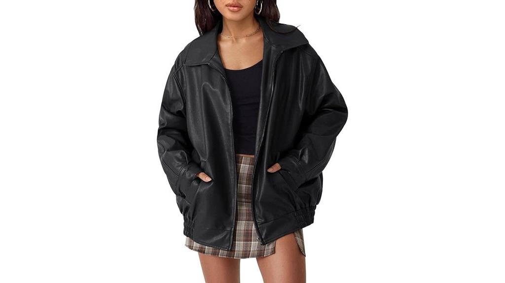 women s oversized leather jackets