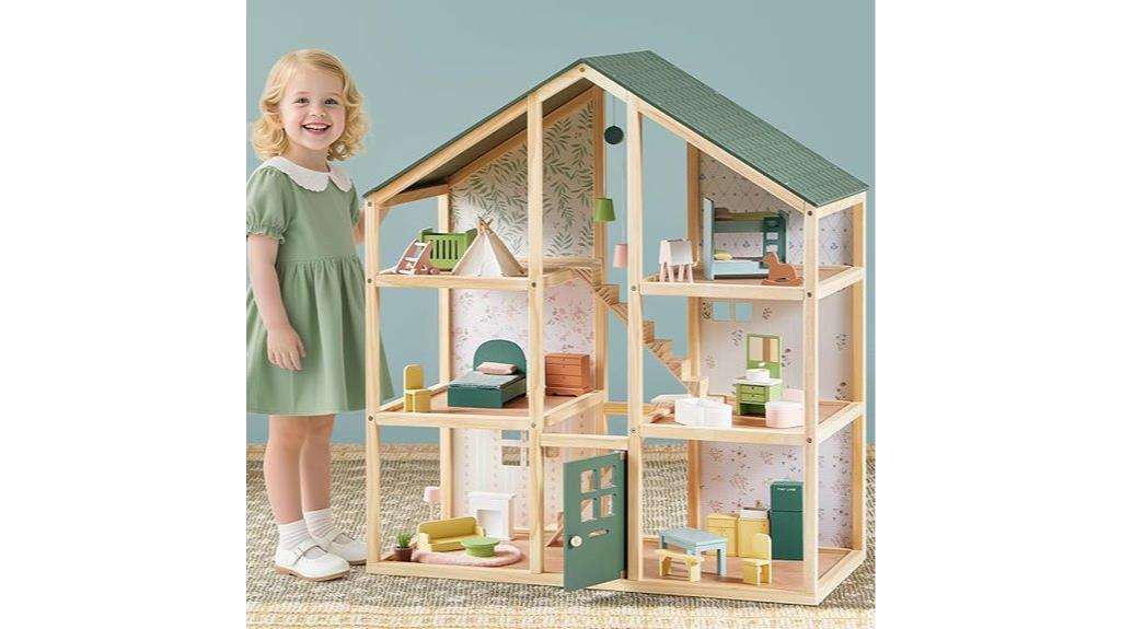wooden girls dollhouse