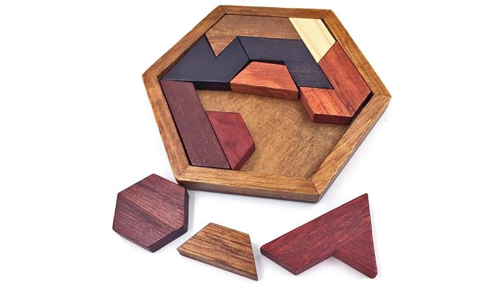 wooden tangram brain teasers