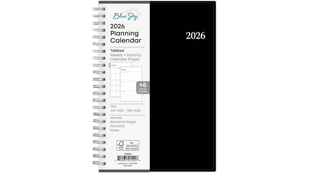blue sky 2026 calendar