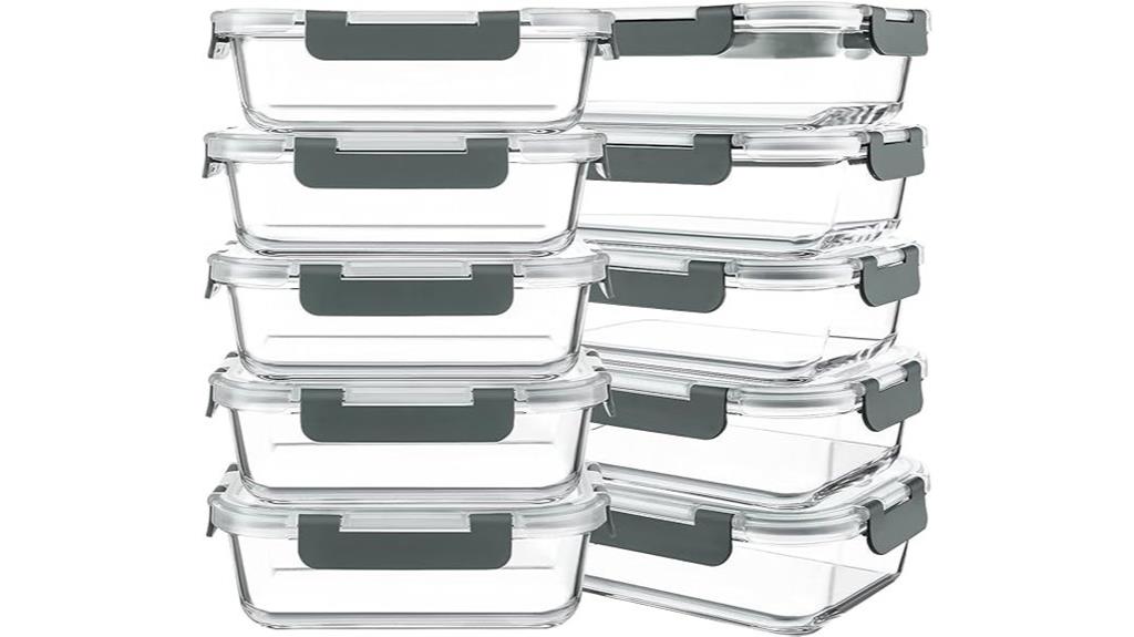 ten pack glass storage containers