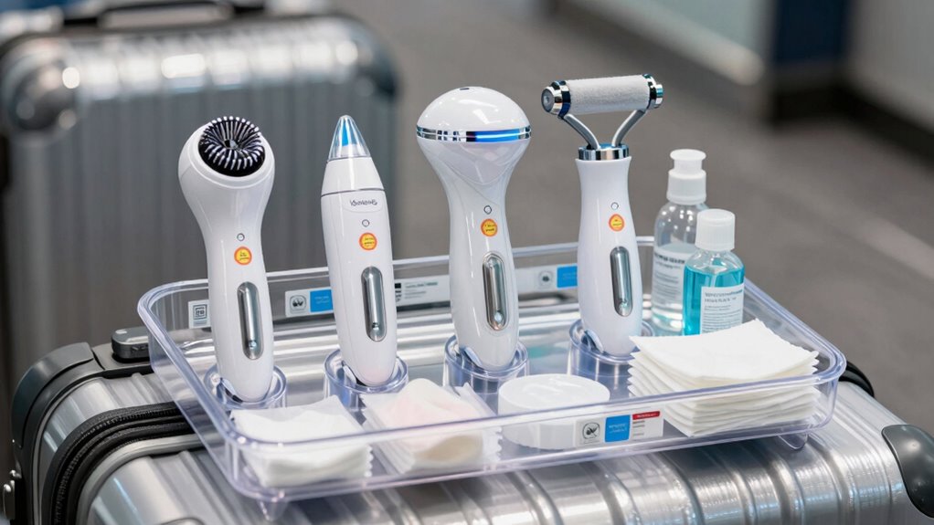 carry skincare devices batteries safely