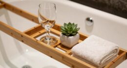 luxury bamboo bathtub trays