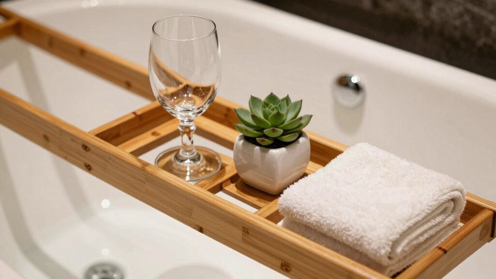 luxury bamboo bathtub trays