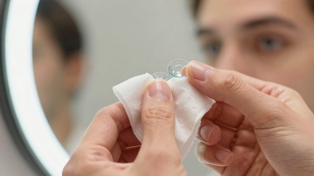 maintain clean contact lenses