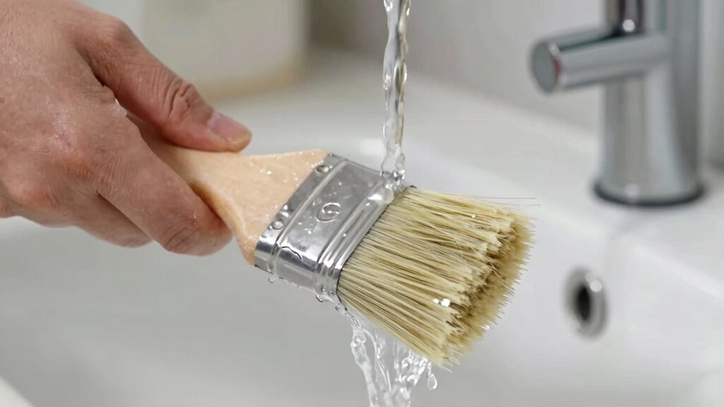 prepare brushes for cleaning