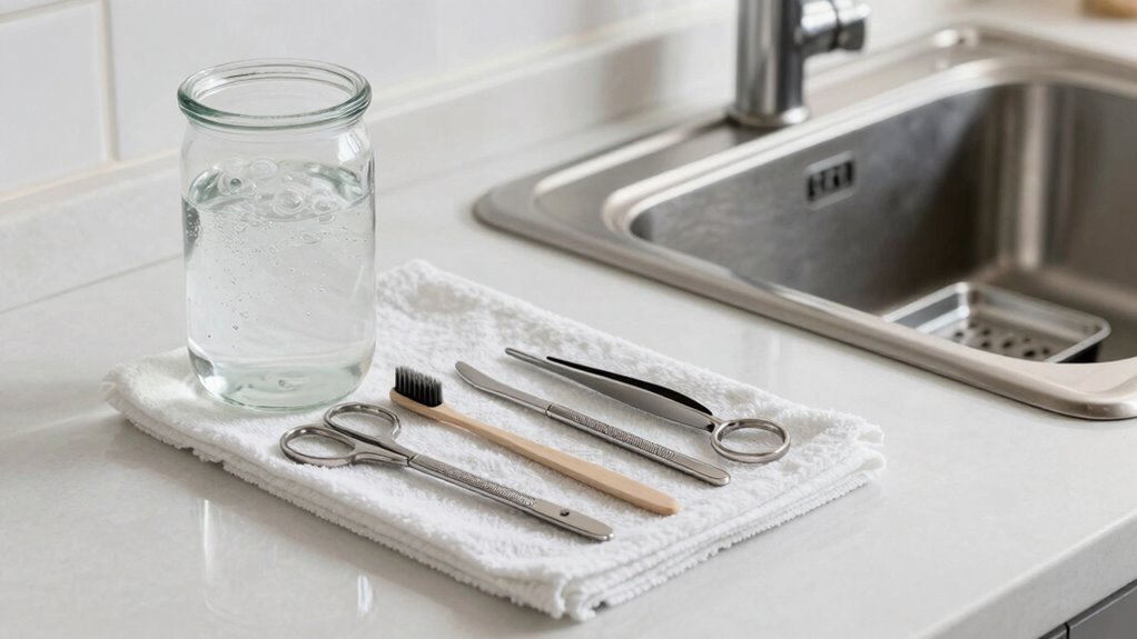 sterilize tools that touch skin