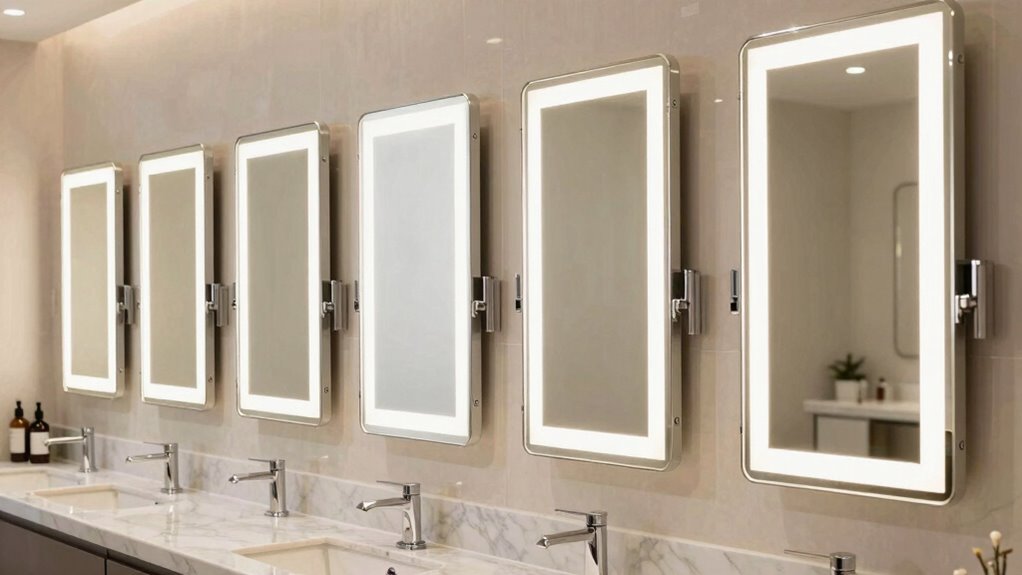 top wall mounted makeup mirrors