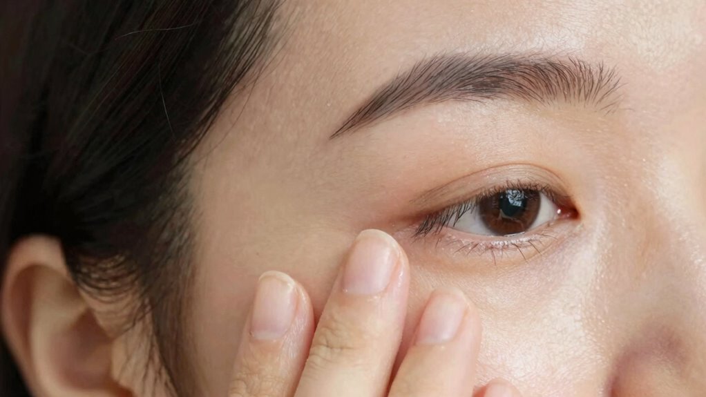 gentle eye cream application