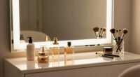lighting enhances vanity organization