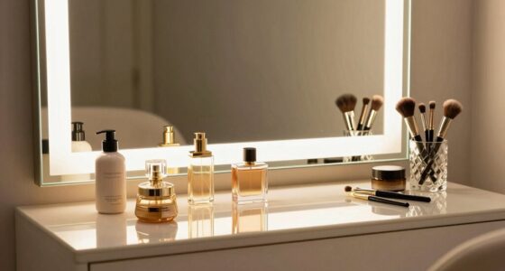 lighting enhances vanity organization