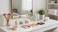 organized beauty station setup