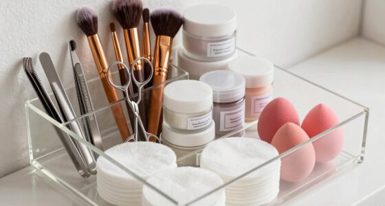 organized beauty tool storage