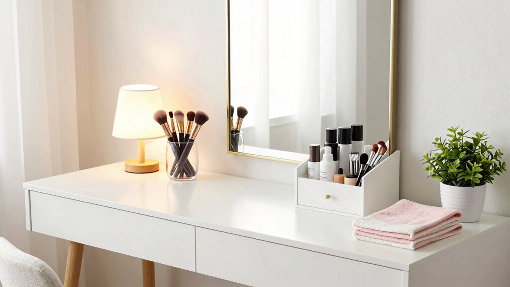 organized efficient beauty workspace